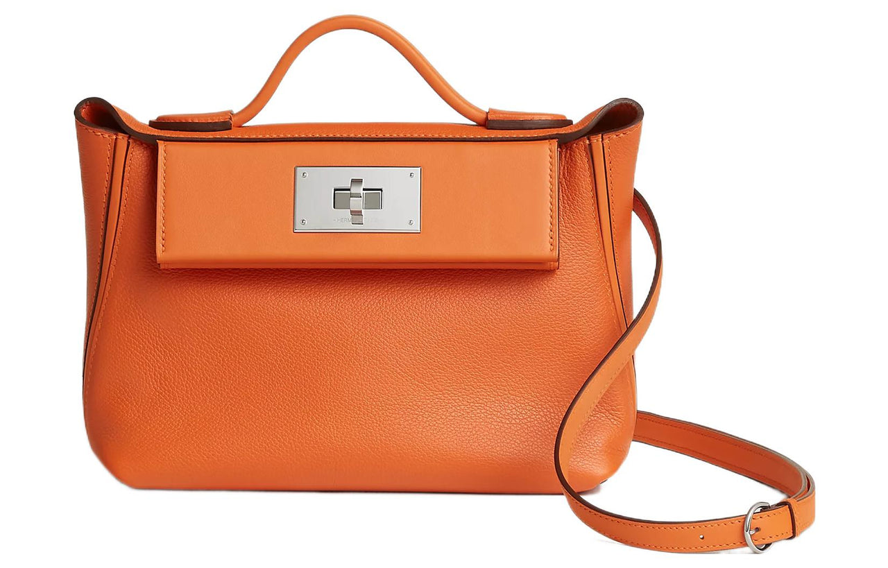 HERMES 24/24 Evercolor With Swift Calfskin Handbag Shoulder Bag Crossbody Bag Mini Women's Hermes Orange