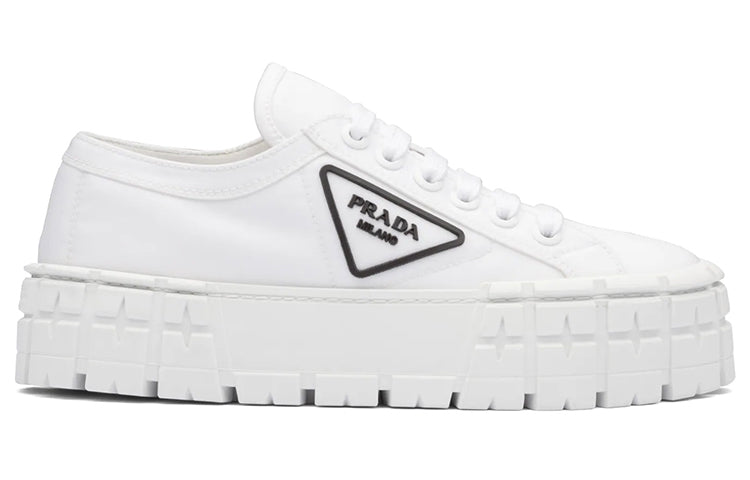 PRADA Double Wheel Re nylon Gabardine Sneakers 'White' Women's