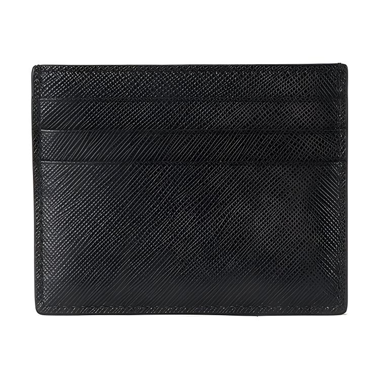 PRADA Cow Leather Card Holder Card Holder Unisex Black