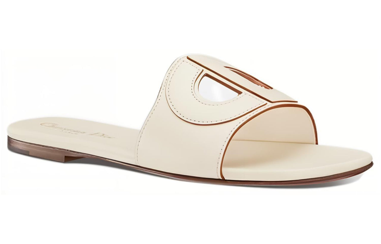 DIOR D Club Slide Slippers Women's Ecru