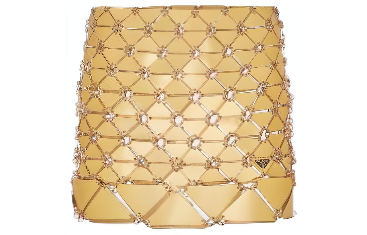 PRADA Casual Short Skirts Women's Gold