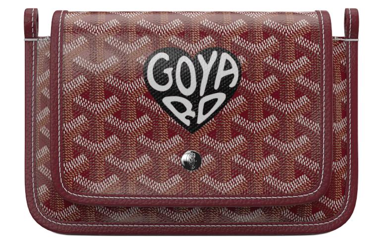 GOYARD Canvas With Leather Envelope Bag Crossbody Bag Shoulder Bag Unisex Red & Black Small Heart