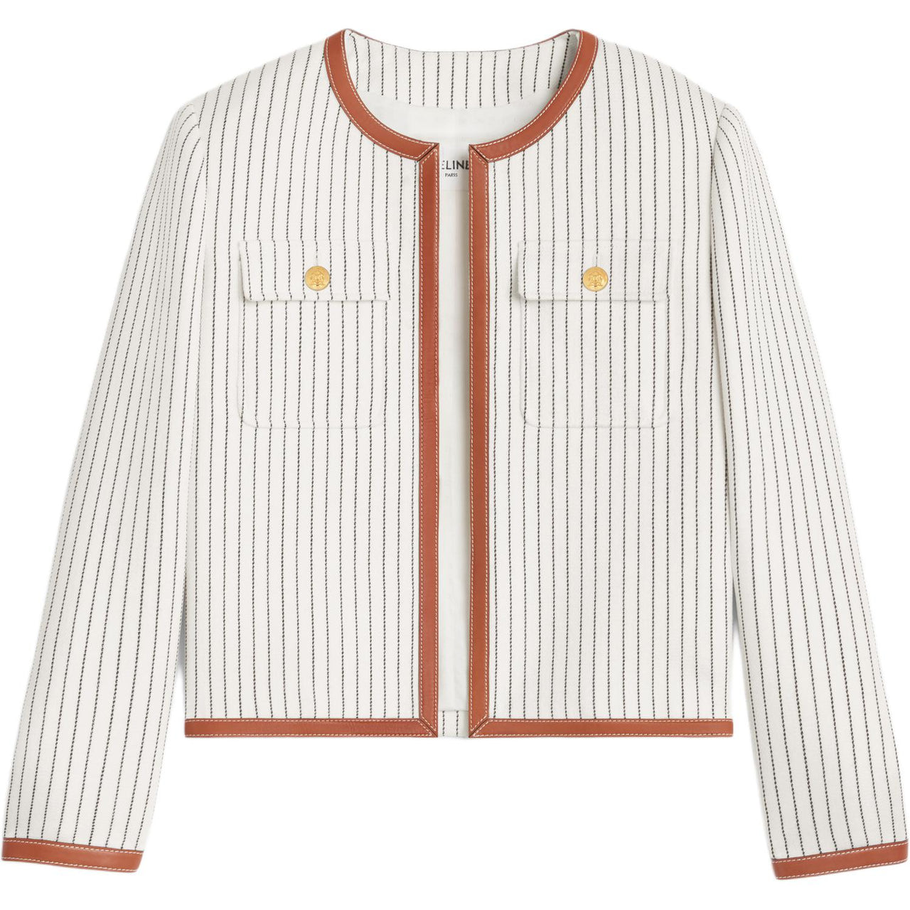 CELINE Chelsea Jacket In Striped Wool