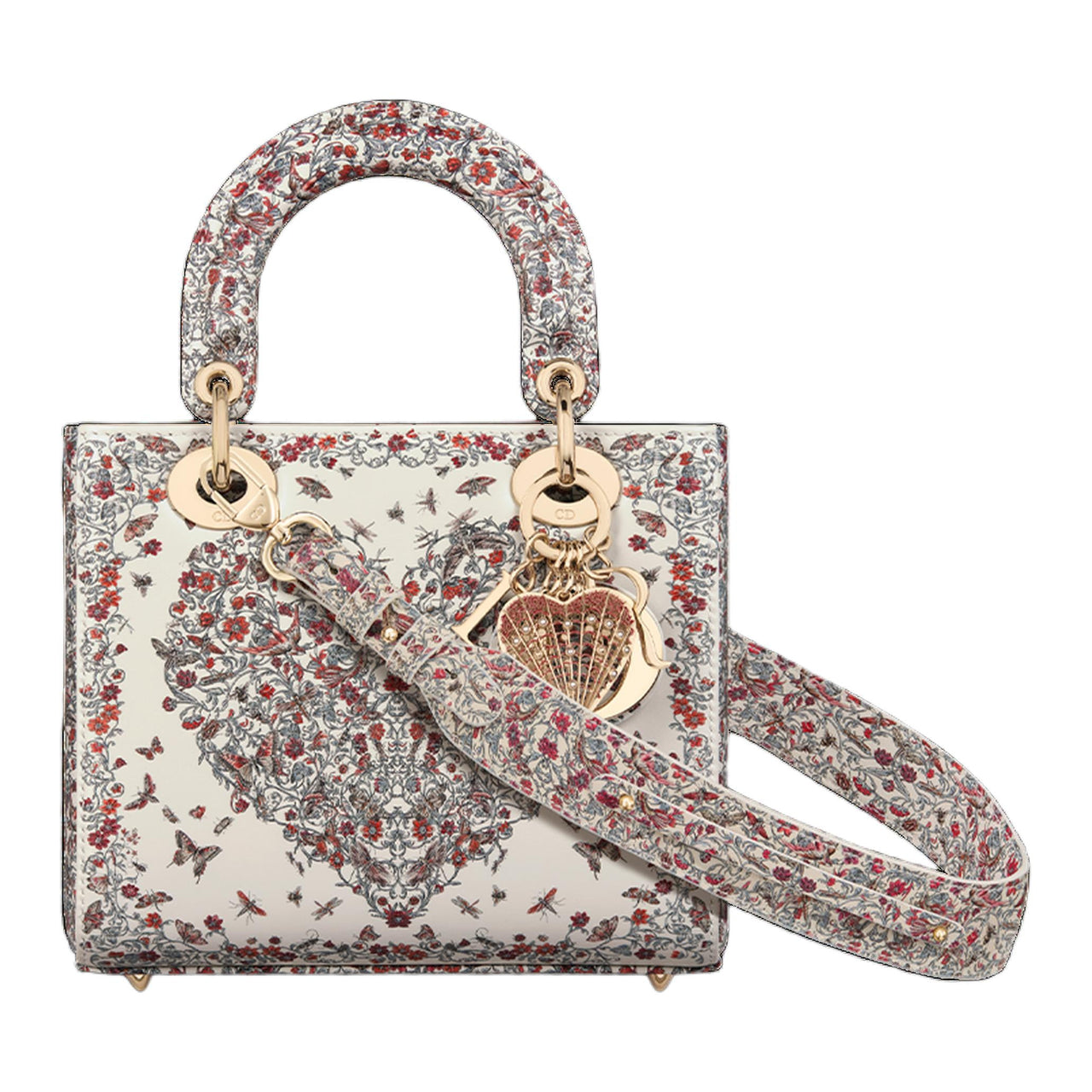 DIOR Lady Dior Calfskin Shoulder Bag Crossbody Bag Handbag Small Size Women's Multicolor
