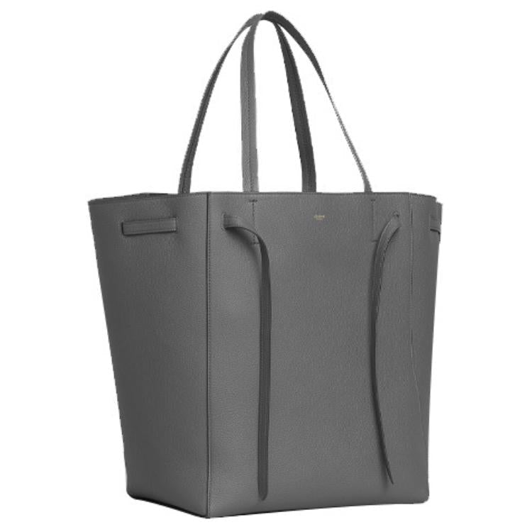 CELINE Cow Leather Portable Crossbody Bag Shoulder Bag Medium Size Women's Gray
