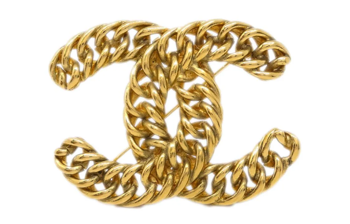 CHANEL 1990 2000s Cc Chain Brooch