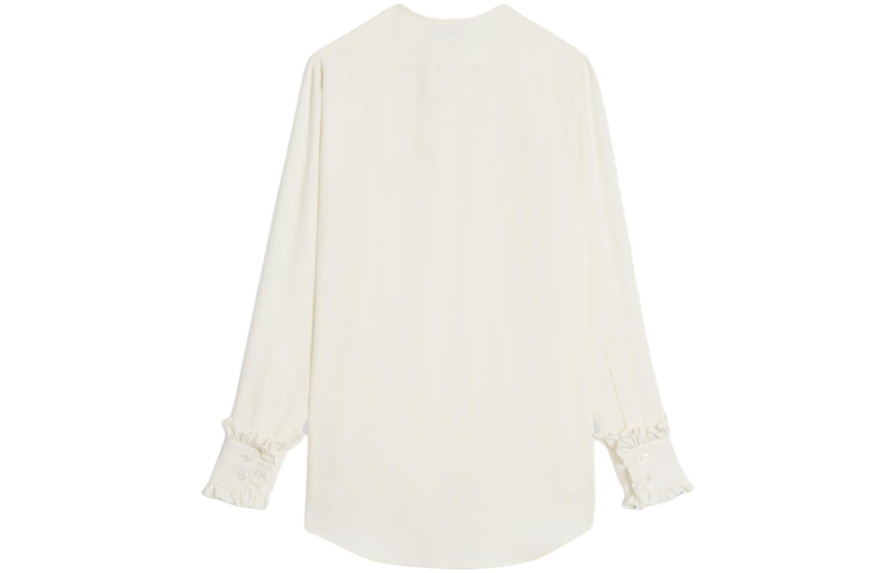 CELINE Frilled Romy Shirt In Silk Crepe And Acetate