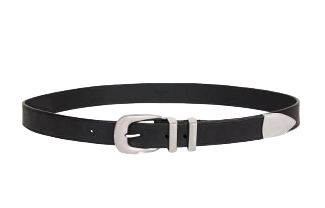 CELINE Double-Sided Smooth Buckle Cow Leather Belt Men's Black