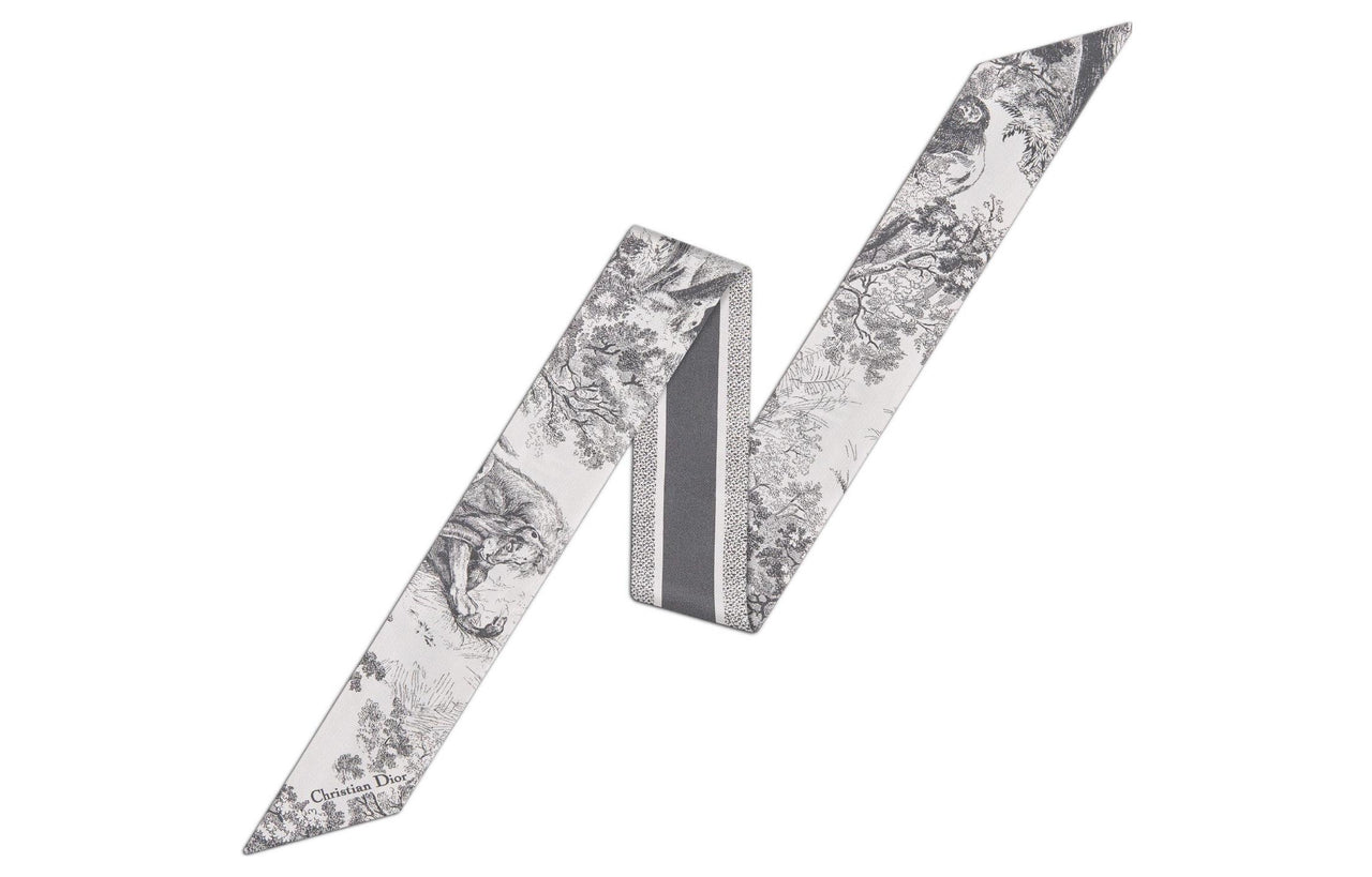 DIOR Mulberry Silk Scarves Women's Gray