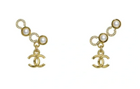 CHANEL Stud Earrings Women's Gold