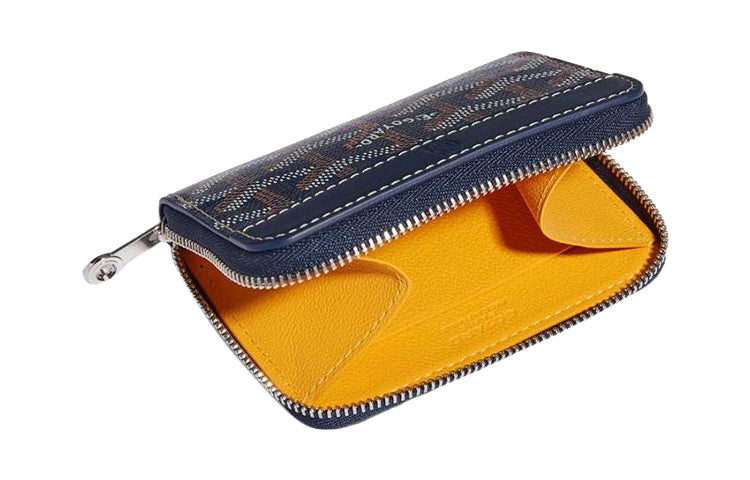 GOYARD MATIGNON Canvas With Leather Wallets Coin Purses Mini Women's Dark Blue