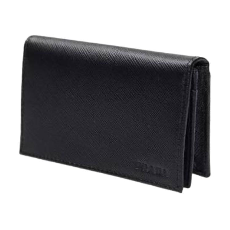 PRADA Cow Leather Wallet Men's Black