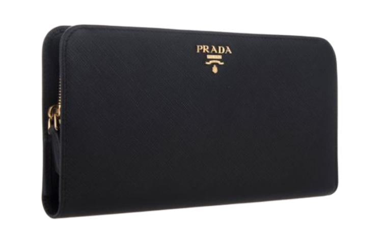 PRADA Cow Leather Wallet Women's Black