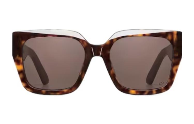 DIOR Acetate Irregular Shape Sunglasses Women's Tortoiseshell