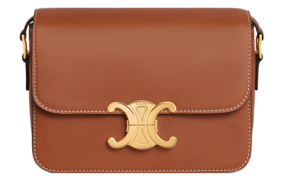 CELINE Calfskin Crossbody Bags Shoulder Bags Regular Women's Brown