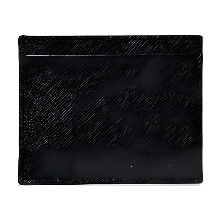 PRADA Cow Leather Card Clip Card Holder Men's Black