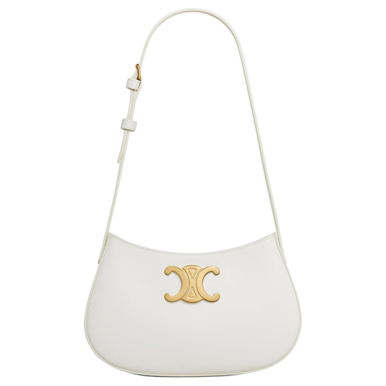 CELINE Cow Leather Handbag, Shoulder Bag Women's White