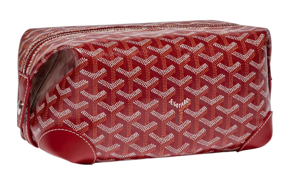 GOYARD Canvas With Calfskin Travel Bags Toiletry Bags Unisex Red