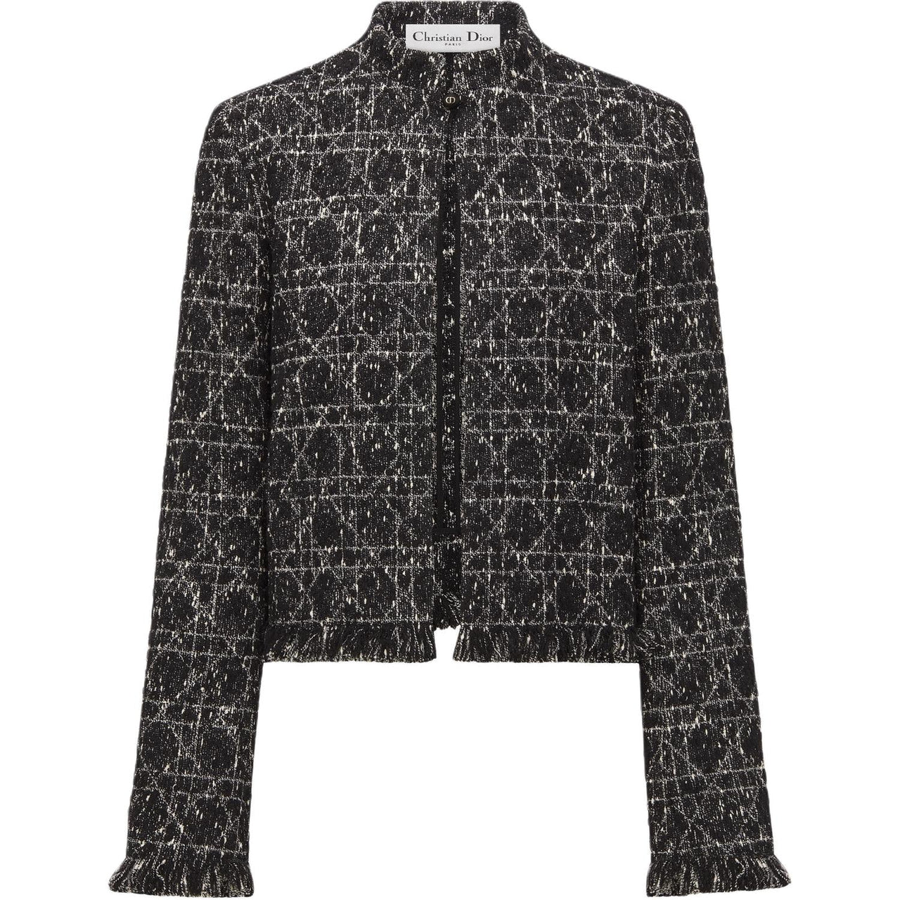 DIOR FW24 Cropped Coats Women's Black White Mixed Color