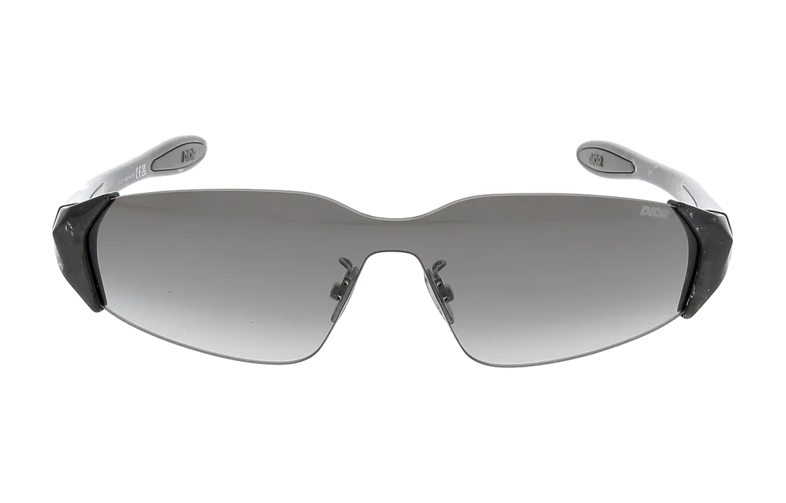 DIOR Acetate Irregular Shape Sunglasses Women's Black