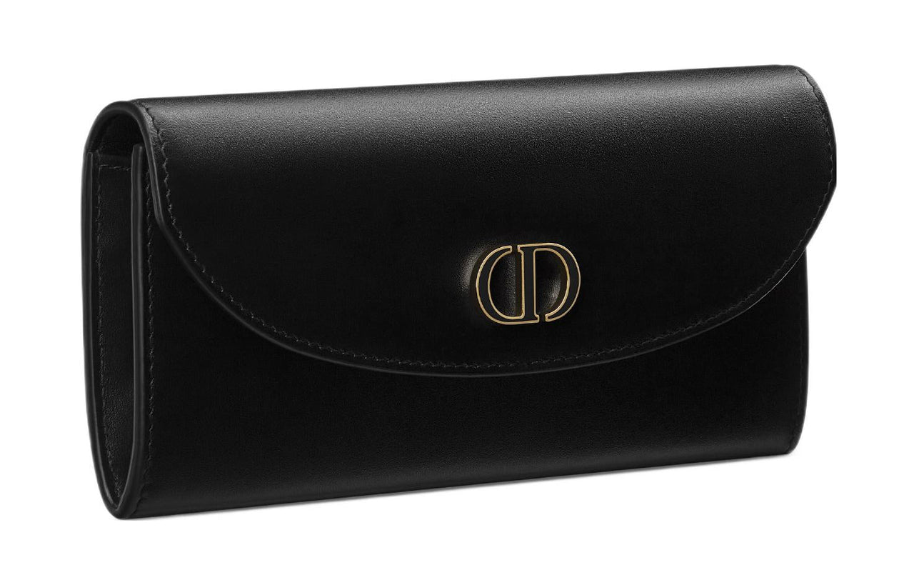 DIOR 30 Montaigne Calfskin Wallet Women's Black