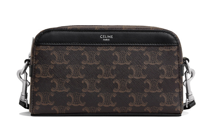 CELINE Cow Leather Bowling Bag, Crossbody Bag, Shoulder Bag Men's Black