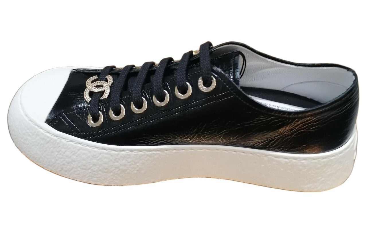 CHANEL Low Top Skateboard Shoes Women's Black
