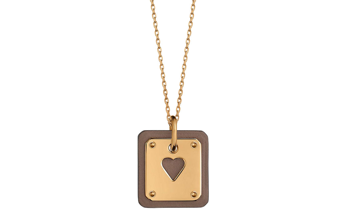 HERMES As De Coeur Calfskin Necklaces Women's