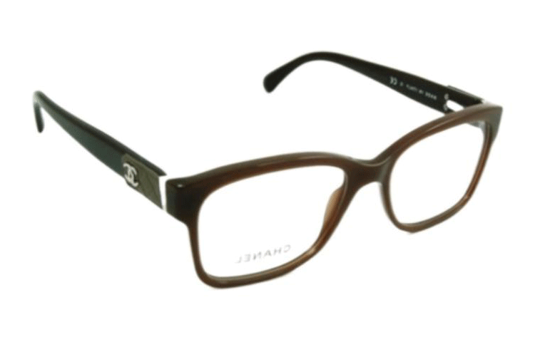 CHANEL - Rectangular Eyeglass Frames Unisex Brown