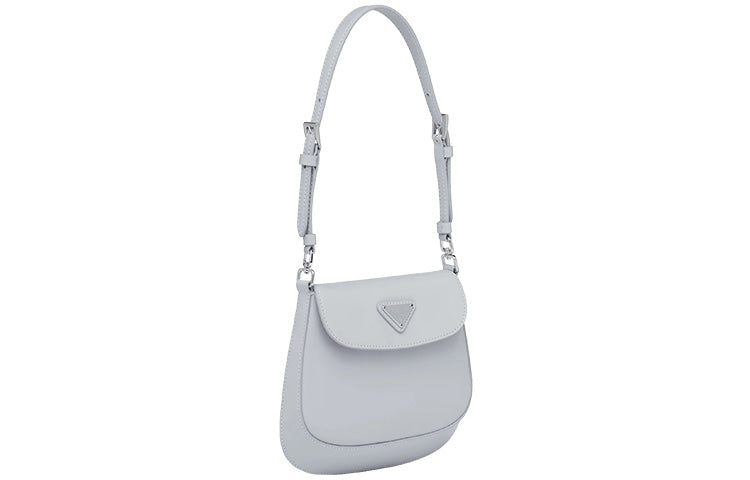PRADA Cleo Shiny Leather Shoulder Bag Crossbody Bag Mini Women's Cornflower Blue