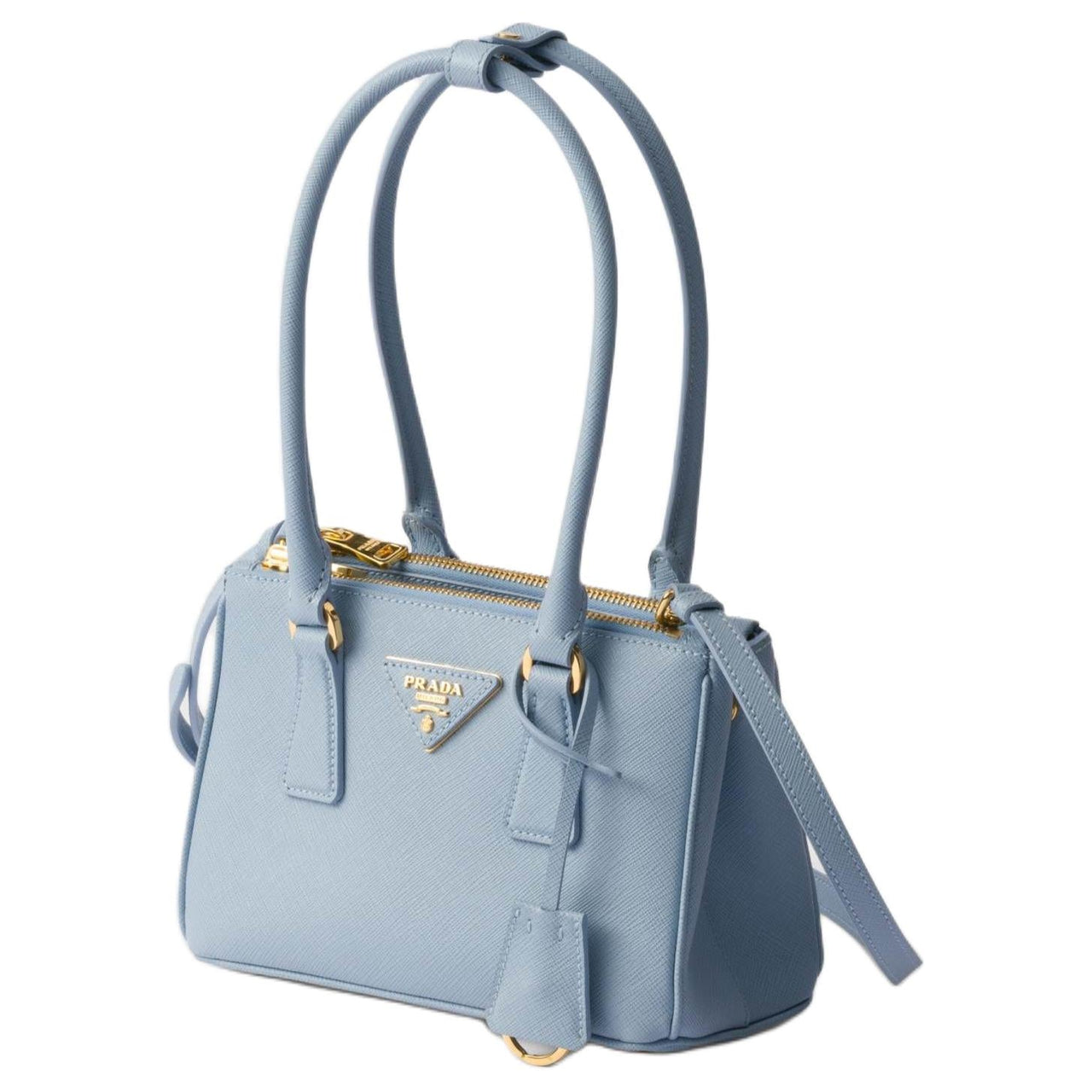 PRADA Calfskin Shoulder Bag Mini Women's Light Blue