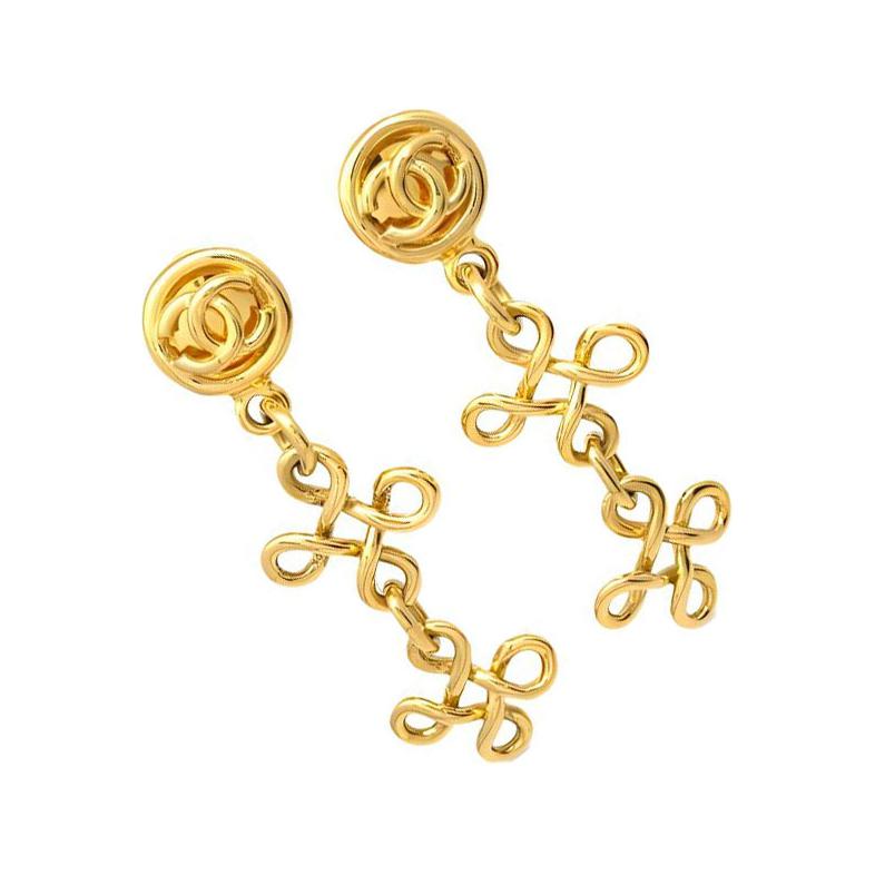 CHANEL 1993 Dangle Clip on Earrings