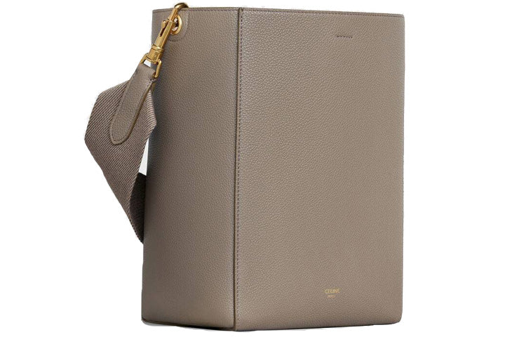 CELINE Cow Leather Bucket Bag, Handbag, Shoulder Bag Women's Candy/Taupe