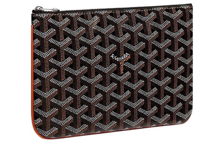GOYARD SENAT Canvas With Leather Toiletry Bags Storage Bags Clutches Small Size Unisex Brown