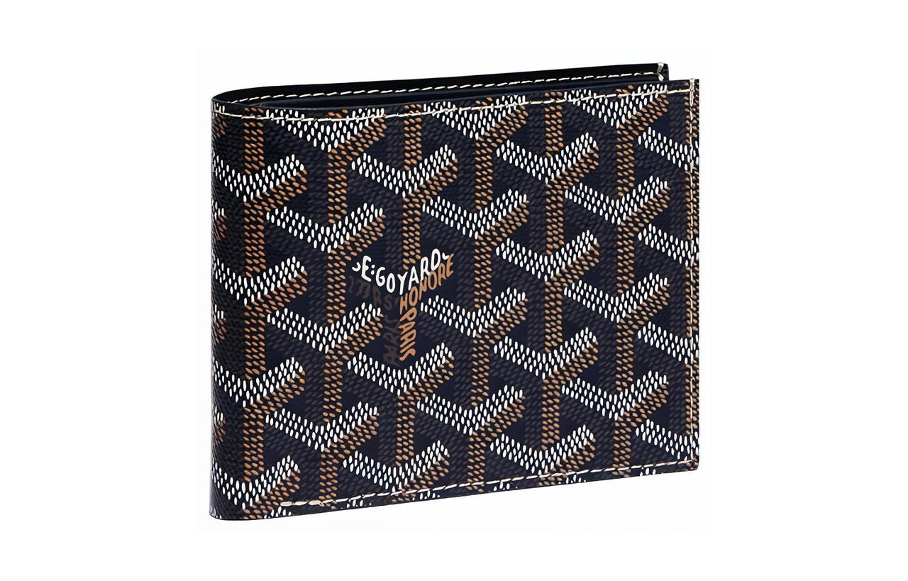 GOYARD SAINT-FLORENTIN Canvas With Leather Wallet Unisex Marine Blue