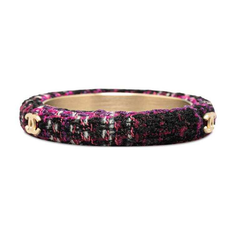 CHANEL 1986 1988 Tweed Bangle Bracelet