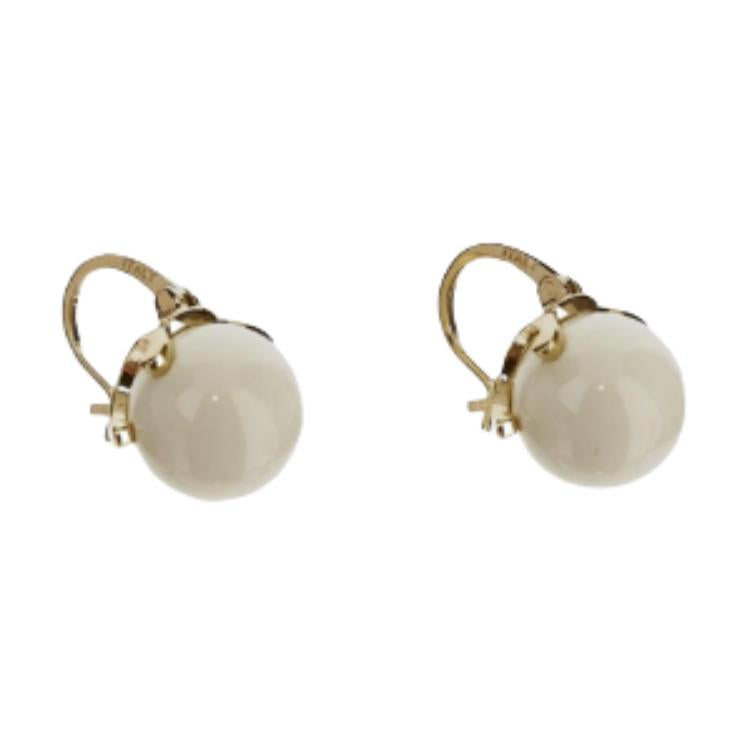 CELINE Brass Earrings Women's Gold
