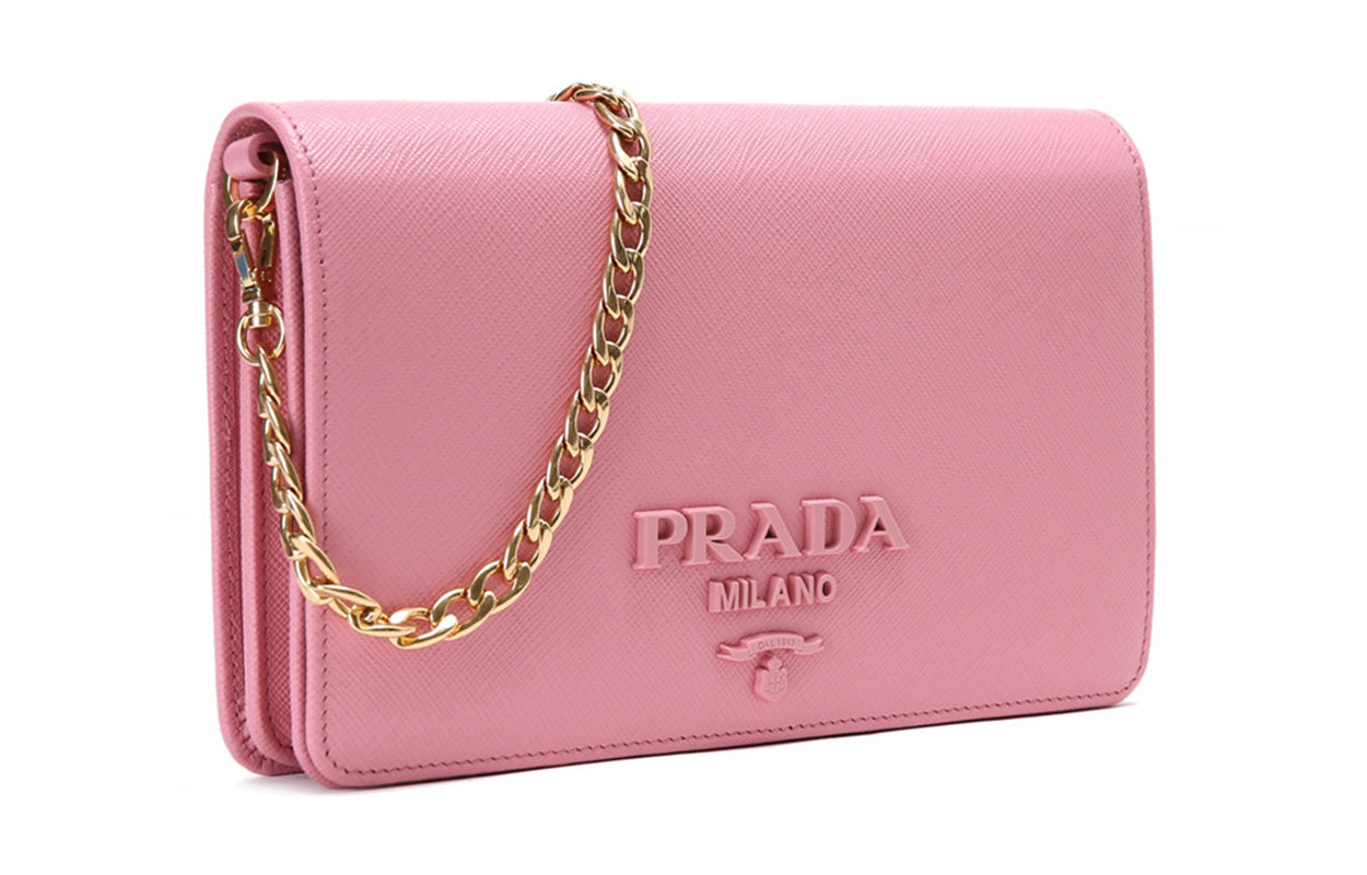 PRADA Cow Leather Shoulder Bag, Crossbody Bag Regular Women's Pink