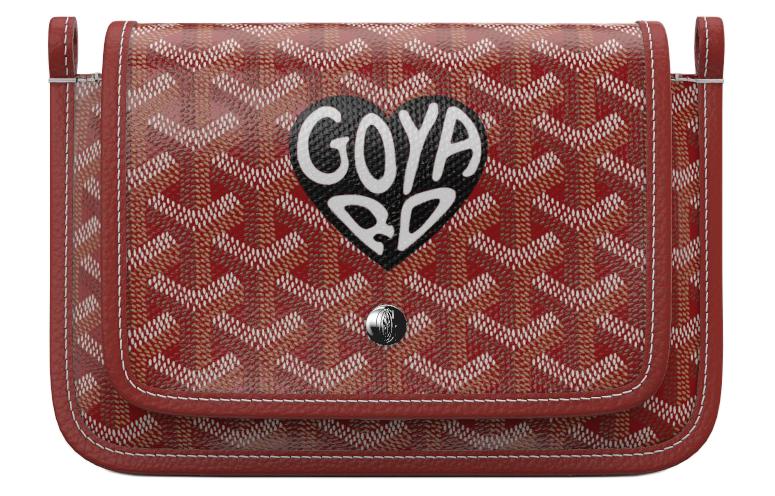 GOYARD Plumet Canvas With Leather Envelope Bag Crossbody Bag Shoulder Bag Unisex Red & Black Small Heart