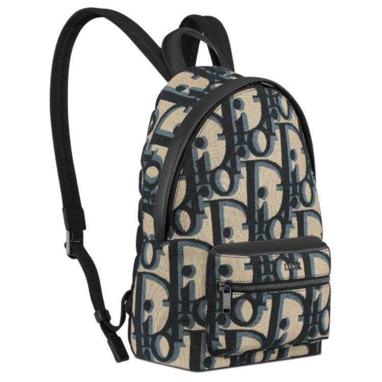 DIOR Jacquard Fabric Backpack Kids' Beige & Blue