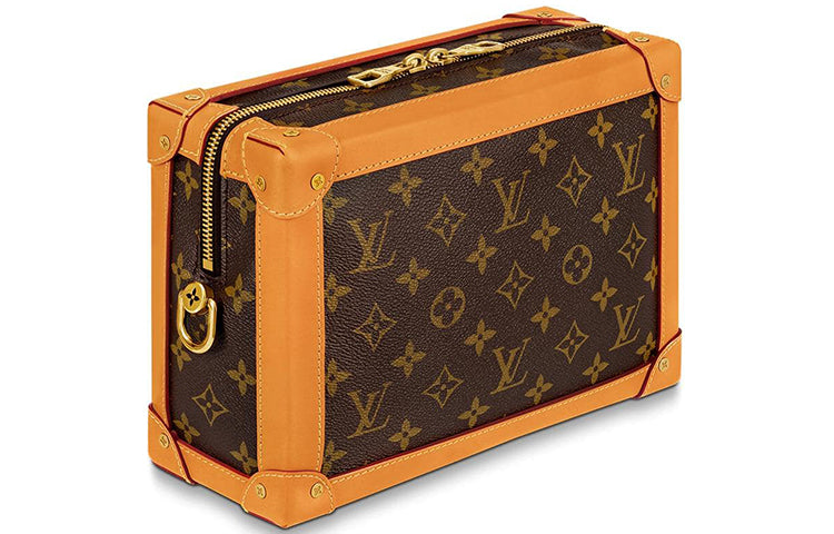 LOUIS VUITTON Soft Trunk Monogram Gold tone Brown