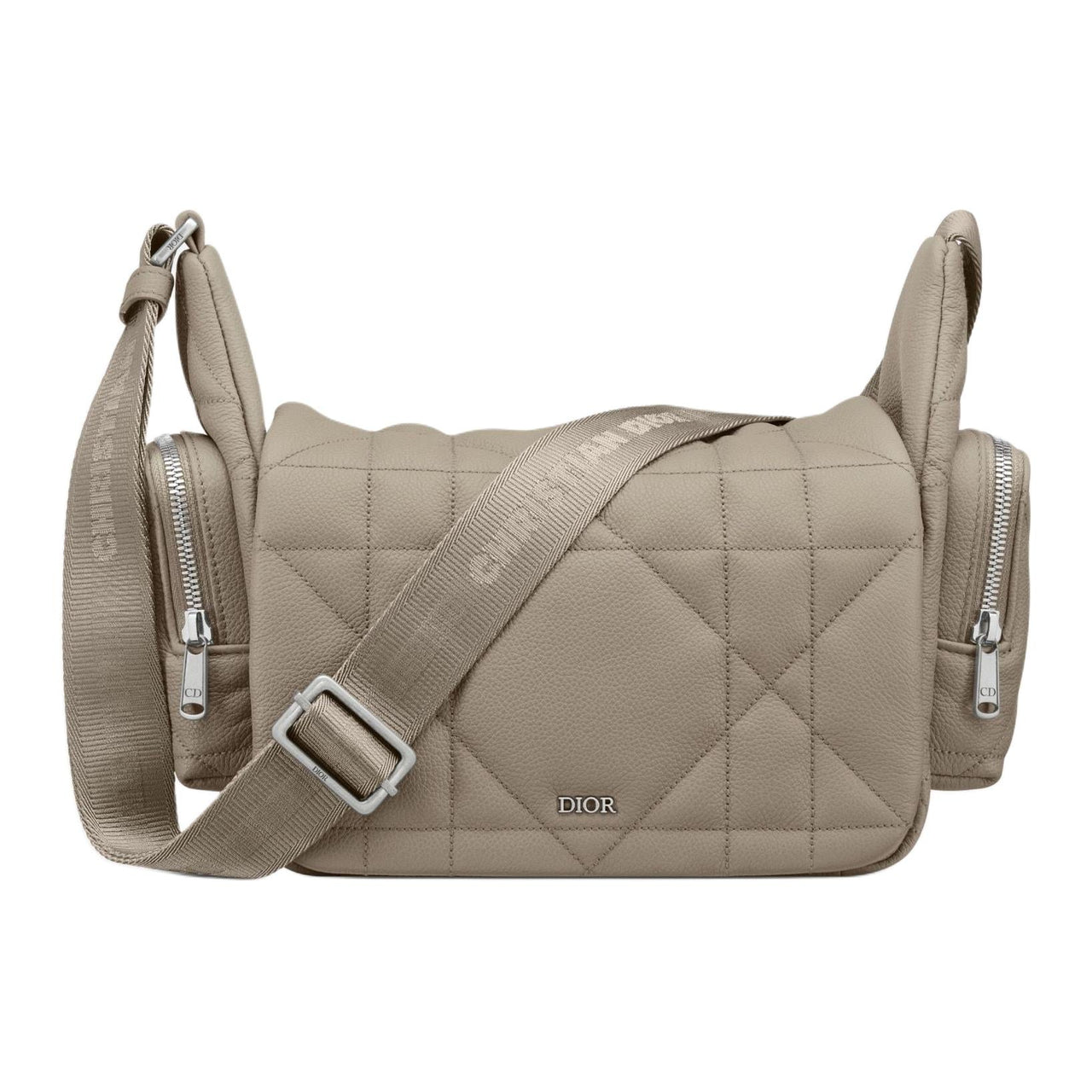 DIOR Calfskin Shoulder Bag Crossbody Bag Men's Beige