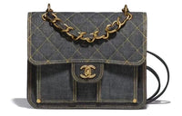 CHANEL Denim Backpack Regular Women's Washed Denim Black