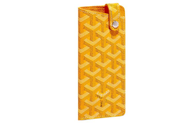 GOYARD Montmartre Canvas With Leather Eyeglass Pouch Small Size Unisex Yellow