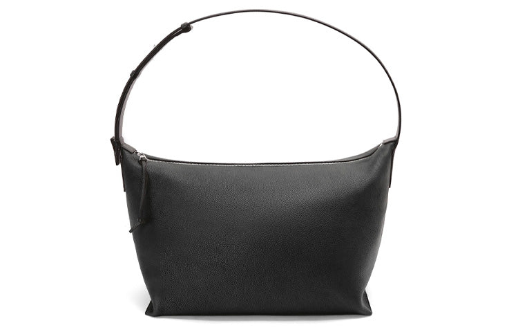 LOEWE Cubi Grain Cow Leather Lunch Box Bag Clutch Shoulder Bag Men's Black