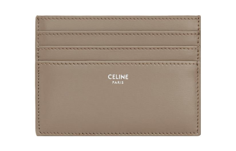 CELINE Cow Leather Card Holder Large Size Men's Smoky Taupe