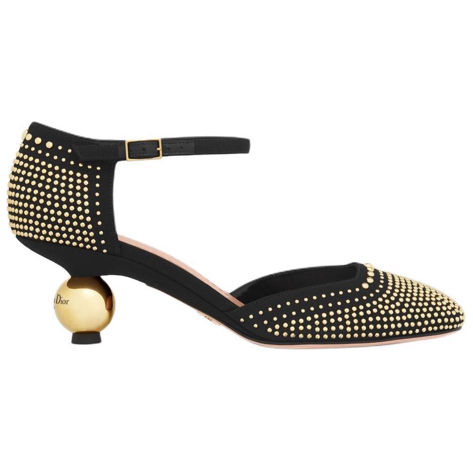 DIOR D-Idole Irregular Heel High Heels 6cm Women's Yellow Brown