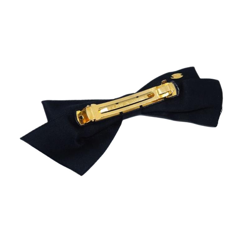 CHANEL 1990 2000s Cc Turn lock Bow Hair Barrette