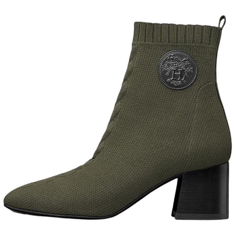 HERMES Volver Ankle Boots 6cm Women's Green