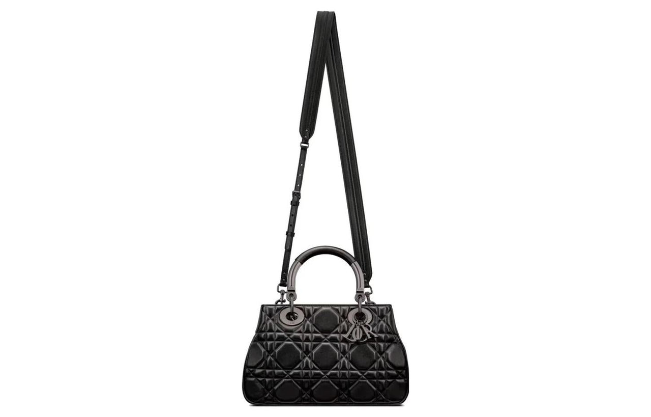 DIOR Lady Dior Calfskin Lady Dior Bag Shoulder Bag, Crossbody Bag, Handbag Medium Size Women's Black